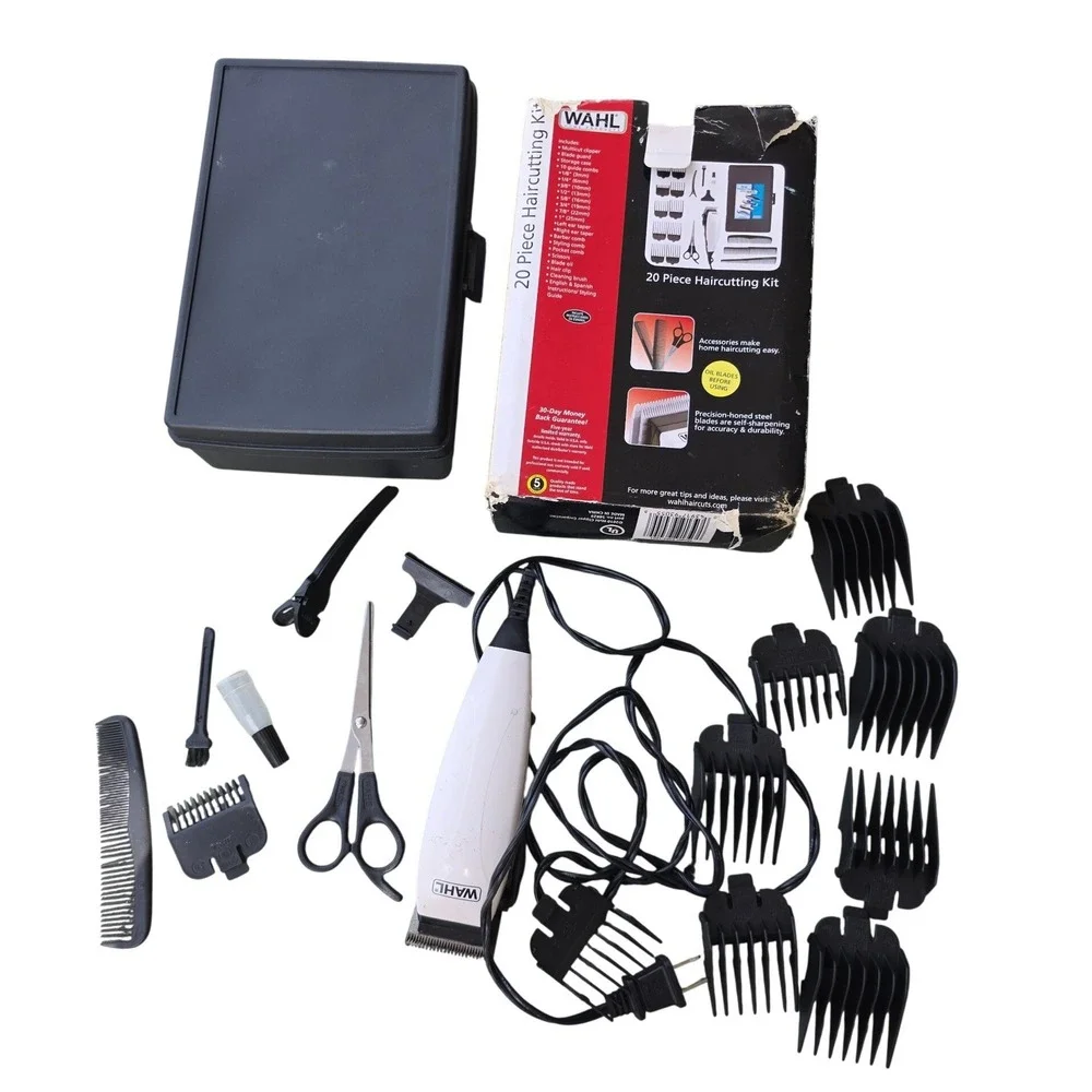Wahl 20 Piece Haircutting Kit Model NAC Corded Clipper Set with Storage Case Z1